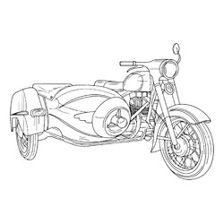 Раскраска Трицикл (трехколесный мотоцикл)