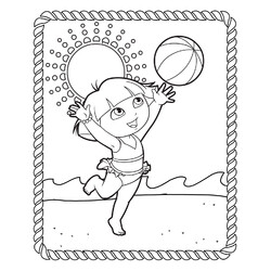 Раскраска Волейбол с Дашей-следопытом