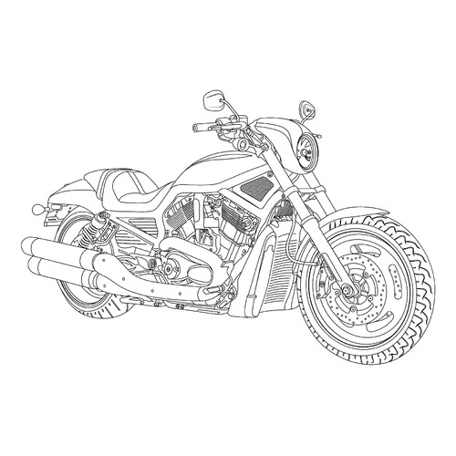 Раскраска Чоппер-мотоцикл