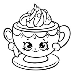 Раскраска Шопкинс Чайная чашка Тини
