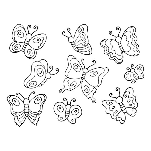 Раскраска Маленькие бабочки