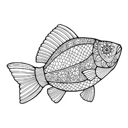 Раскраска Рыбка со сложными узорами