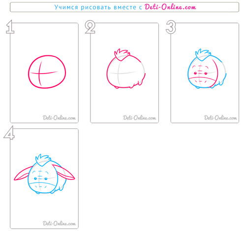 Как нарисовать ослика Иа-Иа из Disney Tsum Tsum
