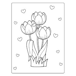 Раскраска Красивые тюльпаны для мамочки
