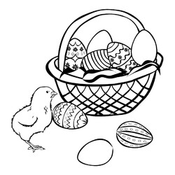 Корзинка с пасхальными яйцами