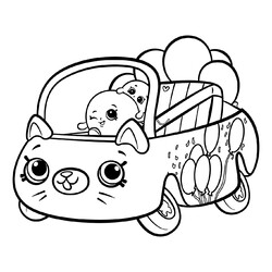 Раскраска Шопкинс Машинка с шариками