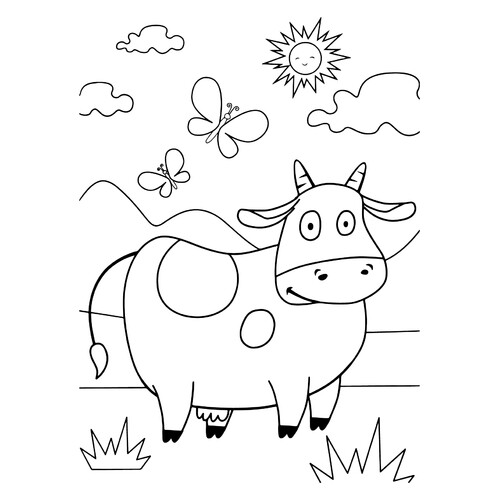 Раскраска Корова из Синего Трактора