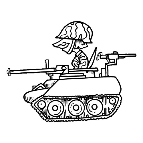 Раскраска Мультяшный танк