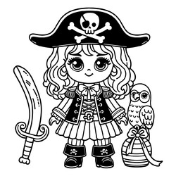 Раскраска Кукла пират