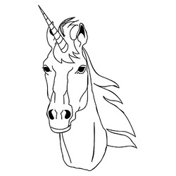 Раскраска Единорог - голова лошади