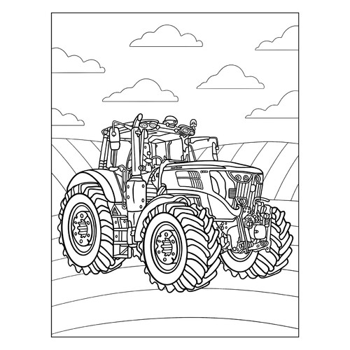 Раскраска Британский трактор John Deere 6195M