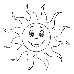 Раскраска Доброе солнышко для детей