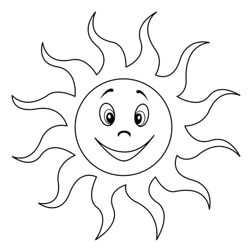 Раскраска Доброе солнышко для детей