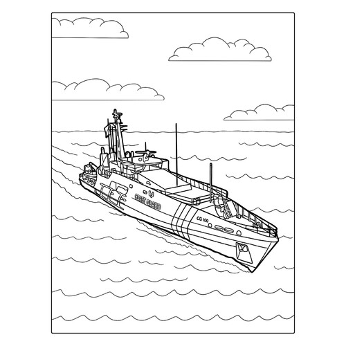 Раскраска Корабль береговой охраны