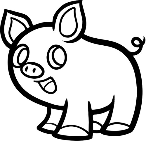 Раскраска свинка