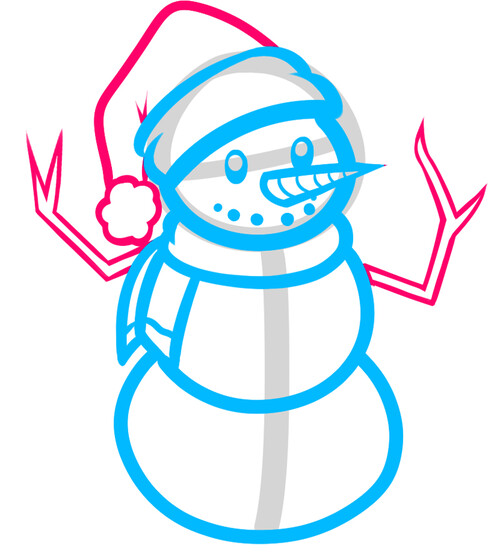 Как нарисовать снеговика 6