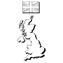 Раскраска Карта Англии и флаг