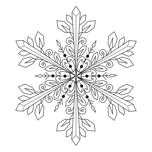 Раскраска Снежинка со стрелами