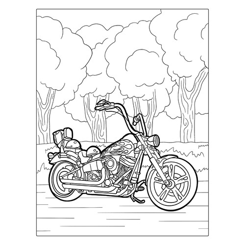 Раскраска Мотоцикл Харли-Дэвидсон
