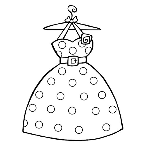 Раскраска Платье на вешалке