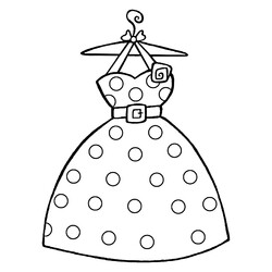 Раскраска Платье на вешалке