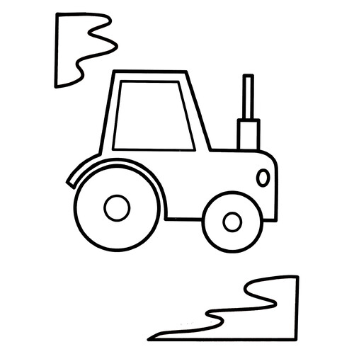 Раскраска Синий трактор для малышей