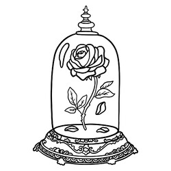 Раскраска Роза из Красавицы и Чудовища