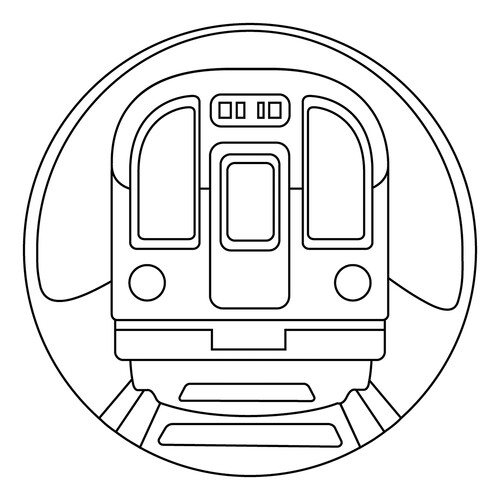 Раскраска Значок поезда метро