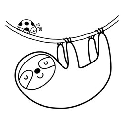 Раскраска Ленивец для малышей