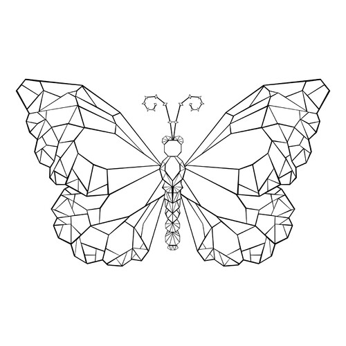 Раскраска Кристальная бабочка