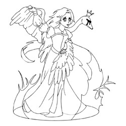 Раскраска Принцесса Лебедь