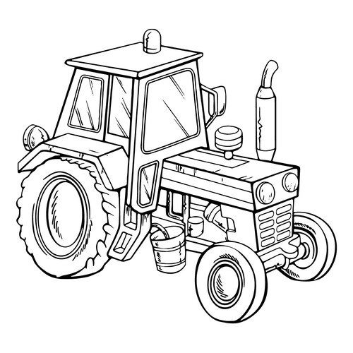 Раскраска Универсальный сельскохозяйственный трактор