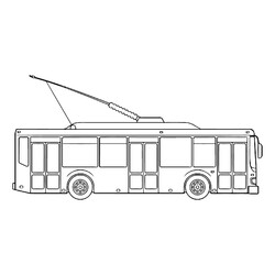 Раскраска Бесшумный троллейбус