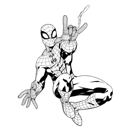 Раскраска Человек-паук и паутина