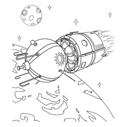 Раскраска Космический корабль «Восток-1»