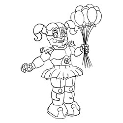 Раскраска Бейби Цирковая малышка с шарами