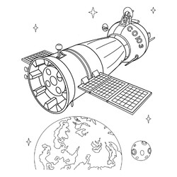 Раскраска Космический корабль «Союз»