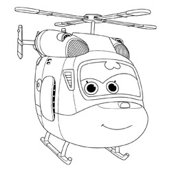 Раскраска Милая малышка вертолёт