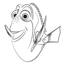 Раскраска Рыбка Дори