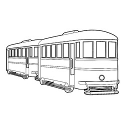 Раскраска Старинный трамвай