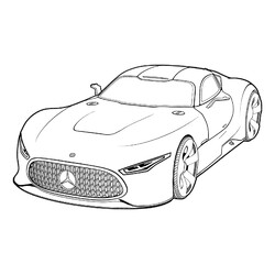 Раскраска Концептуальный автомобиль Мерседес AMG Vision