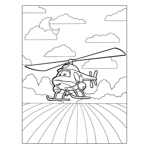 Раскраска Вертолёт Кэтти из мультфильма Тачки