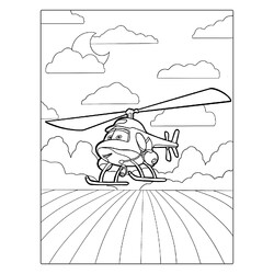 Раскраска Вертолёт Кэтти из мультфильма Тачки
