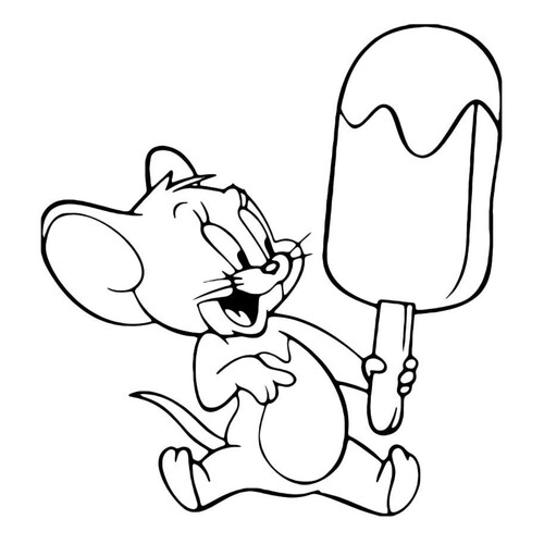 Раскраска Джерри с мороженым на палочке