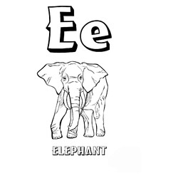 Раскраска Буква E английского алфавита