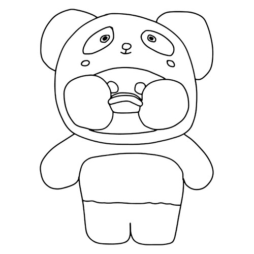 Раскраска Лалафанфан в кигуруми панды