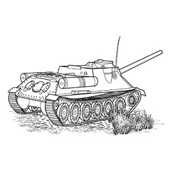 Раскраска Советская самоходная артиллерийская установка СУ-100