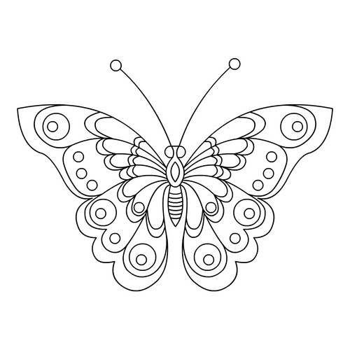 Раскраска Бабочка с фигурными рисунками