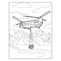 Раскраска Вертолёт Боинг CH-47 «Чинук»