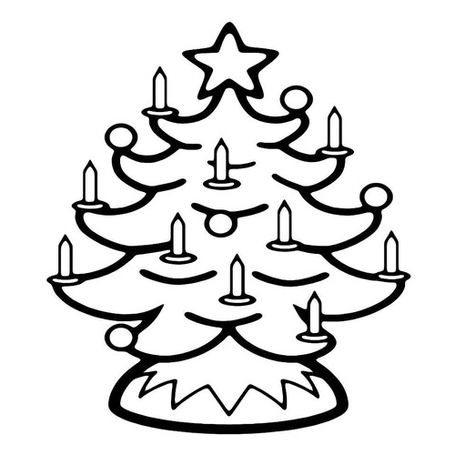 Раскраска Рождественская елка со свечками